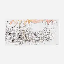 Dienstag by Daniel Richter, 2003, oil, graphite, tape on paper, sold Dec 2023