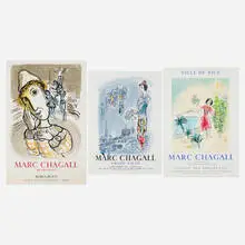 Three exhibition posters by Marc Chagall, 1967-70, offset lithograph, sold Dec 2023