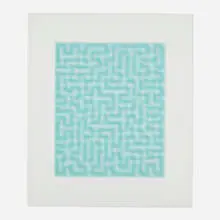 Anni Albers, Blue Meander, 1970, screenprint in colors