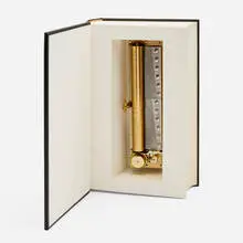 Joseph Kosuth and John Cale, Untitled (1971) Balzac's Solitude (from the Music Box Project), 1994, leather bound book, one 144-note Reuge mechanism