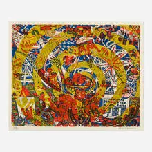 Coney Island by Red Grooms, 1978, aquatint in colors on Arches Cover, sold Dec 2023