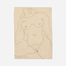 Untitled by Gaston Lachaise, c. 1929, graphite on paper, sold Dec 2023