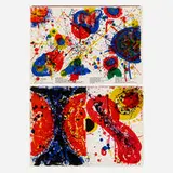 Sam Francis, Two works from the One Cent Life portfolio, 1964, offset lithograph in colors