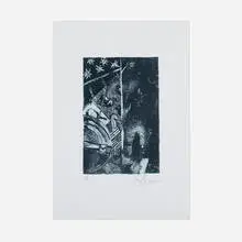 Summer (Blue) by Jasper Johns, 1985-91, lithograph in colors on pale blue J. Whatman, sold Dec 2023