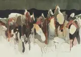 Carl Molno, Abstract, ABSTRACT, watercolor on paper, signed lower right, dated 1974.