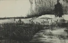 Ruth Leaf, Marsh, MARSH, signed lower right, numbered artist proof center in pencil. etching on paper.