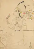 Anonymous, Maharani of Ajmer, Ink and color on paper