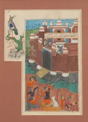 Soldiers Attacking a Fortified Castle by Anonymous, Ink and color on paper, sold Sep 2016