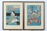 Utagawa Toyokuni, Samurai, Two woodblock prints, signed and