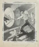 Vincent Svoboda, Full Steam Ahead, Grapite and ink on illustration board