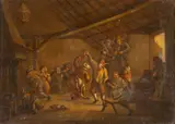 Laborers Gallivanting by Continental School, MAKING MERRY AND REVELING, oil on panel, offered Sep 2016