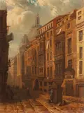 City Scene with Dome in Background by Tony-François de Bergue, Oil on canvas, offered Sep 2016