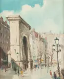 Sorel, Paris Scene, Oil on canvas