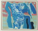 American School, Blue Man, Color print