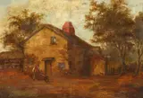 Working in the Field by English School, WORKING IN THE FIELD, oil on panel, sold Sep 2016