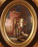 Room Interiors: Pair by Continental School, Oil on board, offered Sep 2016
