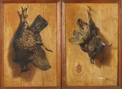 F. Miller, TWO WORKS: GROUSE STILL LIFE, each work signed lower right, Oil on canvas. - Each