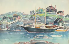 John R. Koopman, Port-Aux-Bas, Watercolor