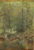Edward Rook, Forest Interior, Oil on canvas