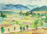 Lindsay Harper Makepeace, VALE OF KASHMIR, identified, Watercolor