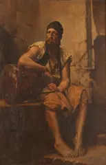 Continental School, Laborer at Cistern, LABORER AT CISTERN, oil on canvas