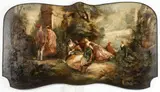 French School, Afternoon in the Palace Garden, AFTERNOON IN THE PALACE GARDEN, oil on shaped canvas