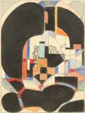 Charles Frederic Ramsey, Abstract Curves and Lines, Crayon on paper