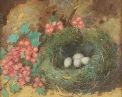 William Henry Hunt, Bird'S Nest with Primroses, Watercolor and pastel