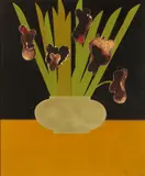 Hilaire Hiler, Bouquet of Irises, Oil on board