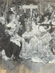 Albert Beck Wenzell, The Coquette, Gouache on paper laid on board
