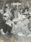 Albert Beck Wenzell, The Coquette, Gouache on paper laid on board