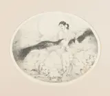 Lady of Camelias by Louis Icart, Color etching and aquatint with areas of hand-coloring, sold Sep 2016