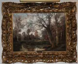 Adolf Kaufmann, Untitled, FOREST SCENE, oil on canvas