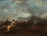 Three Emperors Battle at Austerlitz by French School, THREE EMPERORS BATTLE AT AUSTERLITZ, oil on canvas, offered Sep 2016