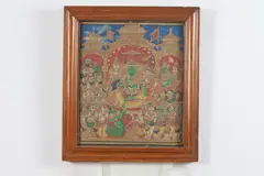 Indian School, Deity with attendants, Ink and color