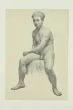 Allyn Cox, Male Nude, Male Nude, pencil