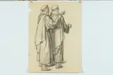 Allyn Cox, Study of Pair of Arabs Viewing City, PROVENANCE: Study for "Vision of Mecca" oil on canvas