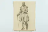 Allyn Cox, Study for Man with Walking Stick, PROVENANCE: Study for "West Point in 1839" oil on canvas mural painting