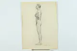 Allyn Cox, Male Nude Study for Union Soldier, Charcoal on paper
