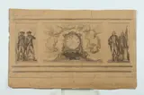 Allyn Cox, Study for Three Panel Historical Mural Painting, Graphite on paper
