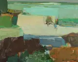 Alfred McAdams, Abstract Landscape, Oil on board