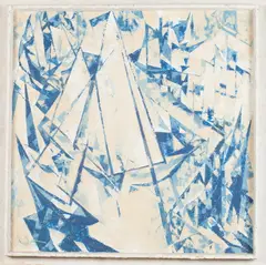 John Clifford Erickson, Abstract Sailboats, Oil on board