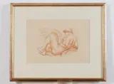 Aristide Maillol, LEDA, monogram in pencil lower margin, Lithograph in sanguine circa 1925
