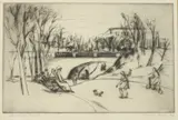 Ernest Fiene, Central Park, Etching