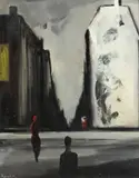 Horst Strempel, Street Scene, Oil on board