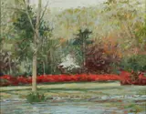 C. James Frazier, Red Ribbonscape, Oil on canvas