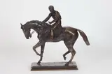 Isidore Bonheur, Untitled, RACEHORSE WITH JOCKEY, bronze - Height: 37 in