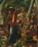 Maurice Sterne, Bali Bazaar, Oil on canvas