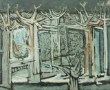 Abstract Trees by Lowell Nesbitt, Gouache and watercolor on paper, sold Nov 2016