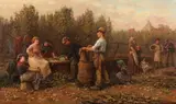 Arthur Verey, The Hop Pickers, Oil on canvas